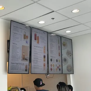 menus on the wall