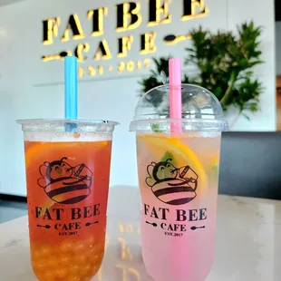 Strawberry mojito with mango popping and mojito lime soda- amazing!