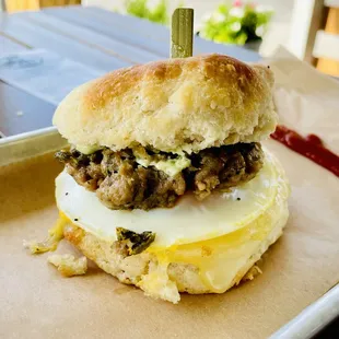 Sausage, Egg, Cheese biscuit