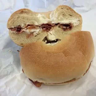 Bacon Cream Cheese Bagel! So yummy