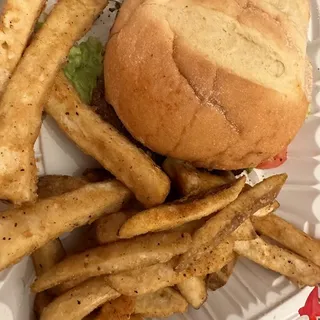 Handcrafted Cheeseburger and Fries