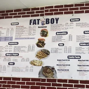 Up date menu n prices...