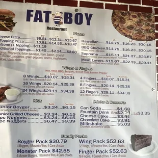 Menu and prices