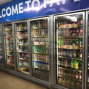 refrigerated sodas and soft drinks