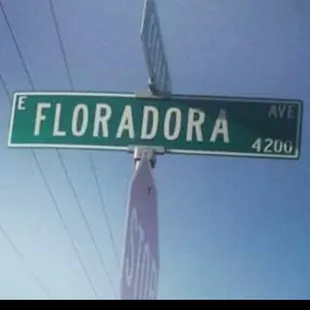 a street sign for floradora