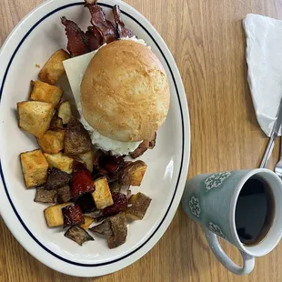 Breakfast Sammie with gluten free roll.