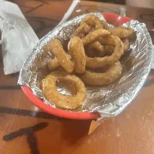 Don&apos;t forget the sides. Onion rings