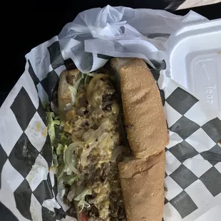 Half pound cheese steak