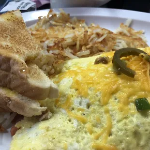 Close up veggie omelette