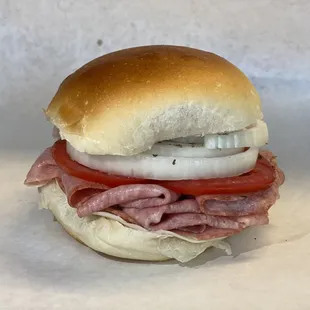 a ham and tomato sandwich
