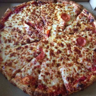 Overpriced for mediocre pizza. My pepperoni pizza  only had 4 pepperonis and crust tastes premade