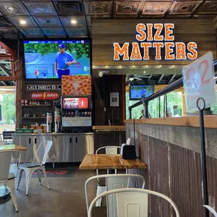 Inside dining, outside covered dining available as well.