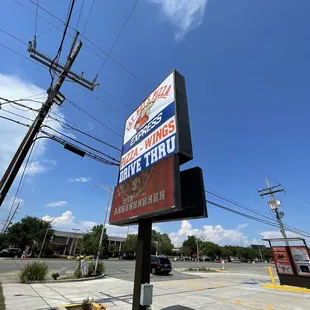 a sign for a fast food restaurant
