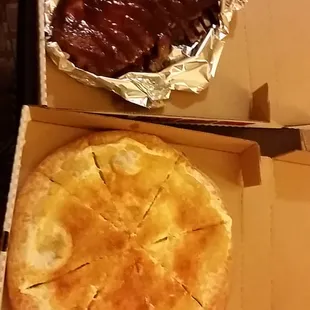 Ribs, Dessert Pizza (with apples and cinnamon)