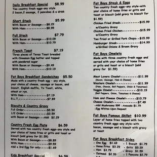 menu