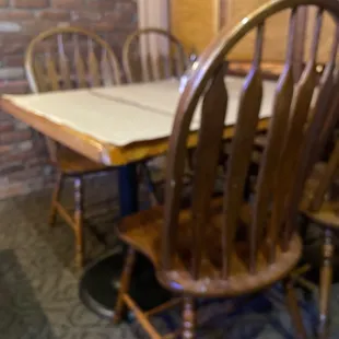 a table and chairs
