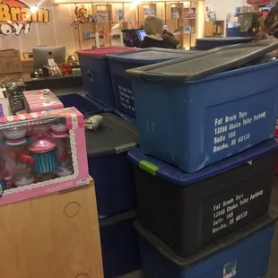 Their inventory just sitting around the store. Had to maneuver around these.