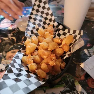 Cheese curds which were FRESH and very good.