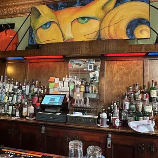 Inside. Great vintage bar.