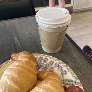 Original croissant and americano