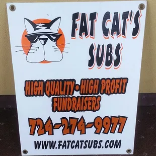 a sign for the business