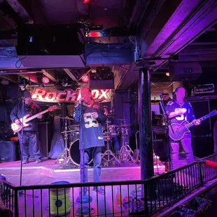 a band playing on stage