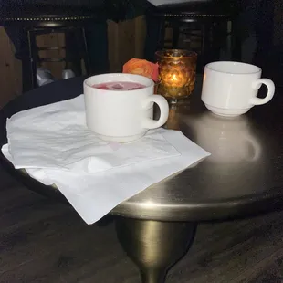 Alcohol drink in coffee cup