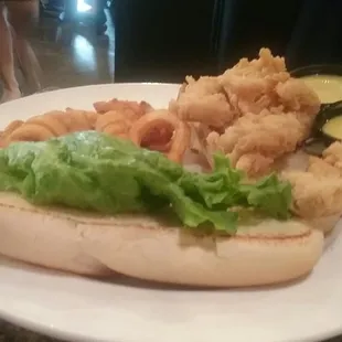 Chicken tender sandwich with seasoned fries