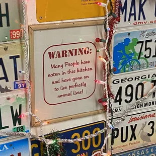 license plates on the wall