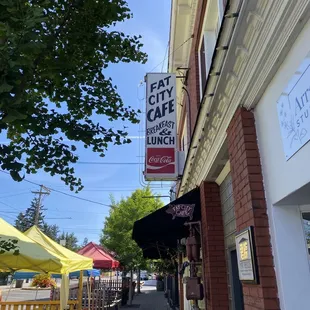 The sign out front.