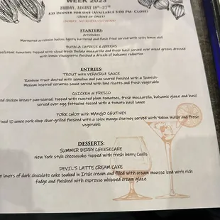 menu