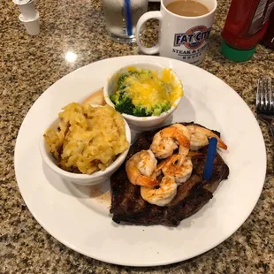 10oz ribeye and shrimp!