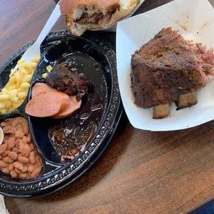 Ribs brisket and sausage