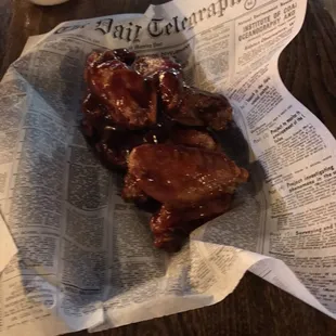 BBQ wings on wing night   Wednesday .35 cents a piece. 8.40 for  2 dozen.  They were awesome!!!!