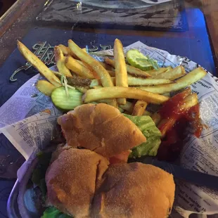 Cheeseburger with fries