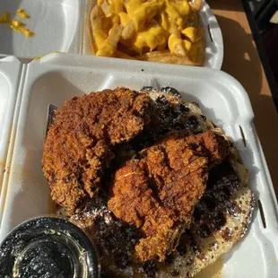 Tenders & Waffle  Seasoned Cheese Fries