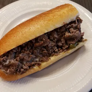 Half tasty cheesesteak!