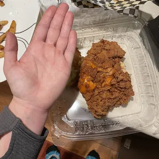 The Fat Daddy - size reference of just how giant the chicken portions are here.