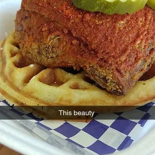 1/4 Dark Chicken & Waffle