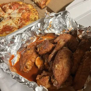 Wings with the Hot sauce