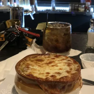 a cheese and onion soup