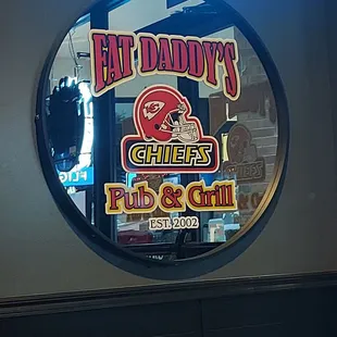 the reflection of the sign