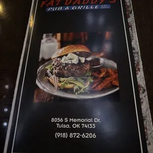 Cover of the menu
