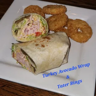 Turkey Avocado Wrap with Tater Rings