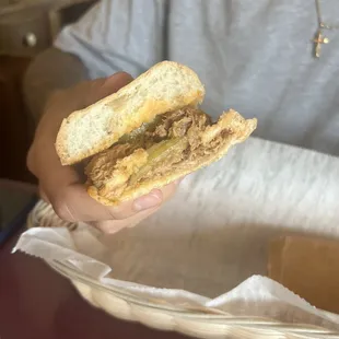 BBQ pulled pork sandwich