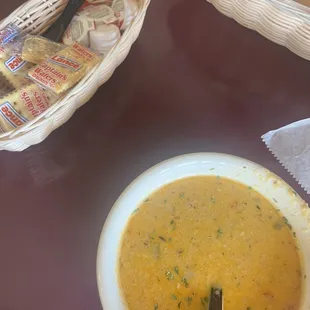 Corn and crab bisque soup - bowl