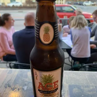 Pineapple Ale, and a view of the patio