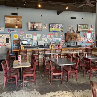 the inside of a restaurant