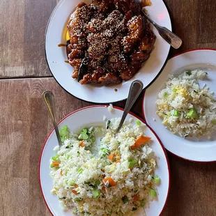 Veggie fried rice &amp; orange chicken