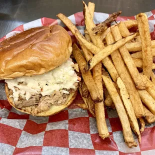 Pork BBQ SANDWICH w/fresh cut fries